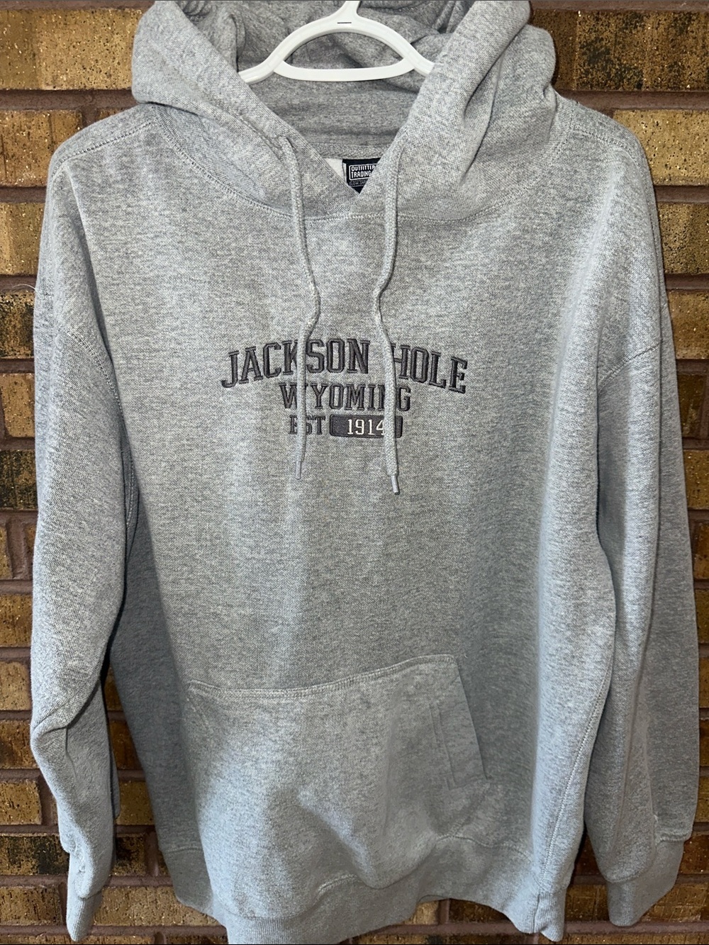 🏔️🤠Jackson Hole Wyoming Gray Pullover Hoodie